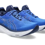 Asics Gel Nimbus 25 with royal blue uppers and white soles